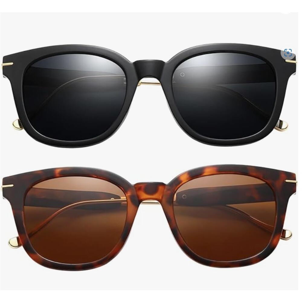 2 PACK Retro Polarized Sunglasses UV Protection